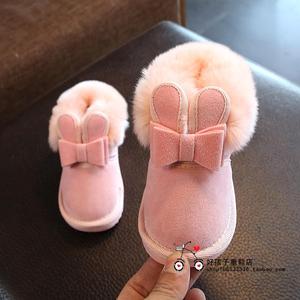 2021冬季童鞋女童短靴子1-3-5岁宝宝加厚棉鞋小童儿童雪地靴棉靴2