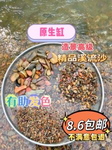 原生鱼缸底砂造景沙溪流砂溪流石沙子雷龙龟缸天然河沙石美大肌砂