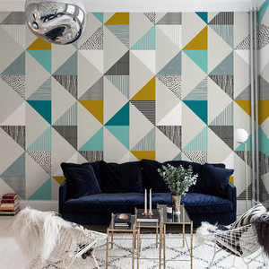 000人付款淘宝ktv墙纸金色金黄色3d立体闪光奢华个性创意几何图形图案