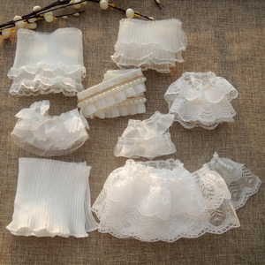 装饰花边褶皱网纱蕾丝边百褶下摆手工diy婚纱衣服辅料接裙摆