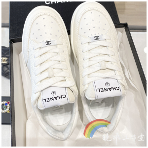 【现货】正品 chanel香奈儿女鞋 22p新款纯白色双c字母休闲运动鞋