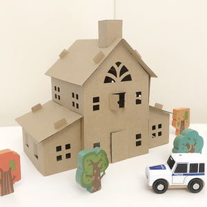 diy儿童手工制作圣诞小屋创意纸板房子别墅城堡庄园造景玩具包邮