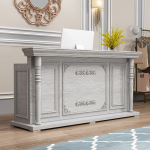 欧式罗马柱复古l收银台服装店柜台美容院理发店吧台桌前台接待台