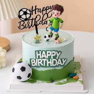 足球主题儿童生日蛋糕装饰踢足球男孩摆件少年烘培插件插牌套装
