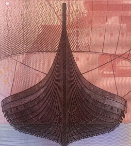 挪威纸币100 挪威克朗 红色维京船 全新unc