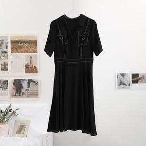 宠系列·a型通勤纽扣连衣裙女 2022夏季新品三生素衣品牌折扣女装