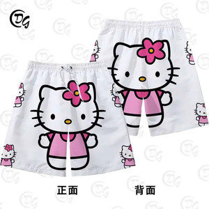 三丽鸥凯蒂猫哈喽HelloKitty短裤男生女士情侣装可爱沙滩裤子裤衩