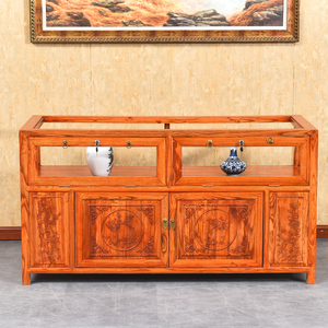 实木150雕花珠宝柜玉器黄金展示陈列柜中式榆木明清仿古典地柜