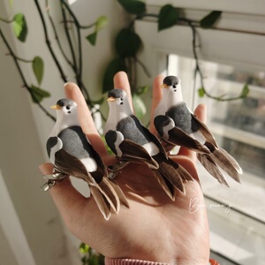 百鸟集原创手作 敲可爱洋气小灰鸽子 发夹头饰胸针肩章