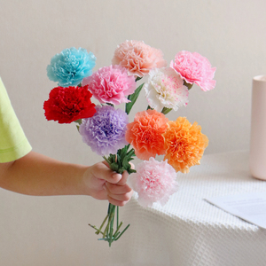花心思纸艺 皱纹纸康乃馨diy材料包手工花束 手工纸花diy材料包