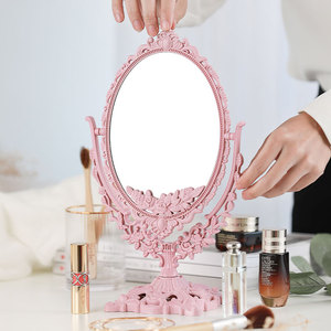 台式化妆镜子 欧式梳妆镜网红公主镜 学生宿舍桌面镜