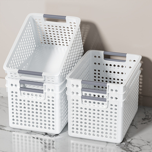 杂物收纳筐零食玩具储物箱厨房桌面整理盒家用橱柜塑料箱置物篮子