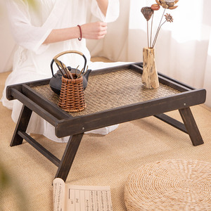 泰国实木飘窗桌子日式榻榻米小茶几创意折叠炕桌阳台茶桌茶台矮桌