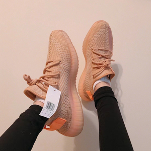 新款2023夏女鞋真爆椰子350脏橙粉色满天星冰淇淋兵马俑运