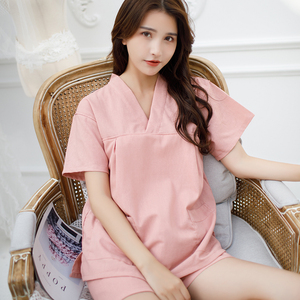 002人付款淘宝汗蒸服女款纯棉大码高档情侣韩版可爱性感全棉按摩足疗