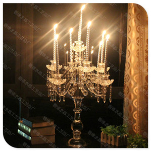 九头烛台摆件欧式婚庆道具现代家居样板房软装烛光晚餐水晶蜡烛台