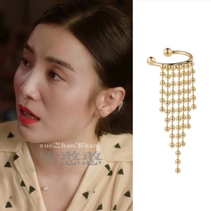 小舍得宋佳同款条流苏耳骨夹气质无耳洞耳环小巧个性仙女耳夹饰品