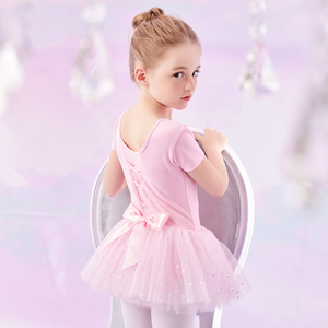 舞蹈服儿童女童芭蕾舞裙短袖幼儿中国舞夏季跳舞裙服装练功服纱裙