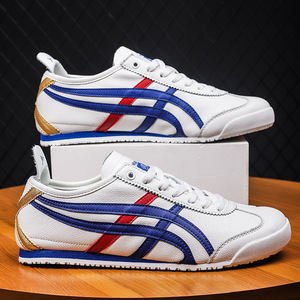 鬼冢虎网红爆款鬼虎冢同款迈瑟士真皮运动鞋老虎休闲男鞋情侣款女