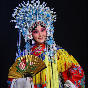 戏曲折扇武生花旦贵妃醉酒牡丹梅花小生舞台道具越剧秀金纸折叠扇