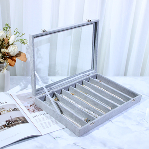 珍珠项链收纳盒大容量防尘长手链珠子饰品粗项链首饰盒展示盘