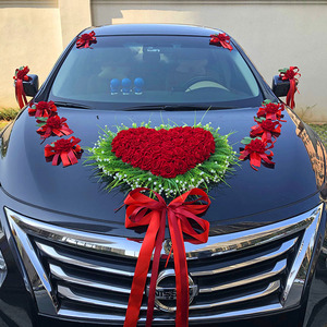 中式主婚车装饰车头花创意个性吸盘式花车装饰结婚森系套装中国风