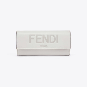 FENDI 芬迪 标识logo印花纯色长款小牛皮女士钱包