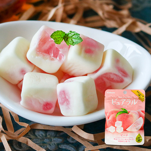 日本进口零食品糖果 kabaya卡巴也桃子味夹心软糖 白桃味软糖45g