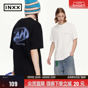 【INXX】ANGRY HUNGRY 时尚潮牌运动风短袖T恤男女同款宽松上衣