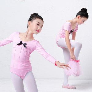 芭蕾舞练功服女舞蹈服儿童芭蕾纱裙夏季形体服女童连体蝴蝶结套装