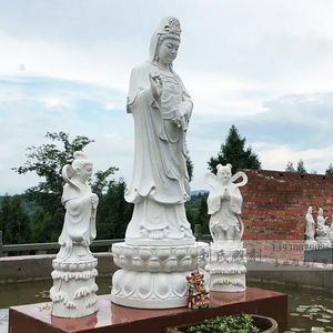 大型石雕观音菩萨汉白玉三面观音佛像人物地藏王寺院庙宇供奉定制