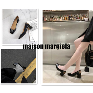 客，转23SS 国内现货 maison margiela MM 方头高跟单鞋 5CM 0226