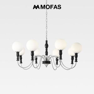 MOFAS法式客厅中古吊灯餐厅魔豆餐厅美式复古卧室书房创意实木灯