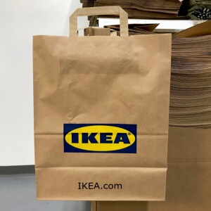 宜家logo牛皮纸袋服装袋子奶茶外卖打包衣服购物礼品包装手提袋子