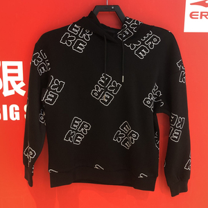 鸿星尔克卫衣女2022春季新品薄款百搭连帽运动套头衫12222189306