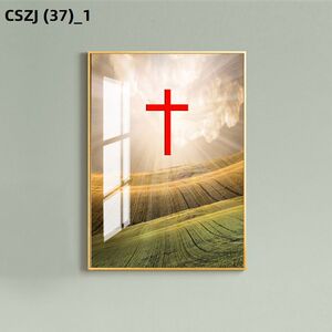 画像沙发背景墙现代简约五联画耶稣被钉十字架天主教圣像5人付款70