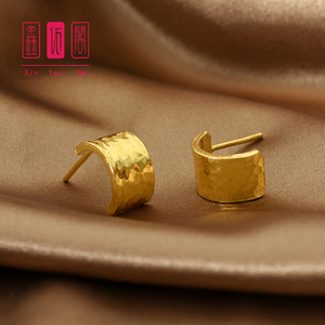 004人付款天猫足金999男士黄金耳钉男金纯金耳环男生单只足金纯金个性