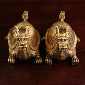 吉祥纯铜龙龟摆件 八卦龙龟龙头龟背铜钱安宅送福家居装饰品摆件