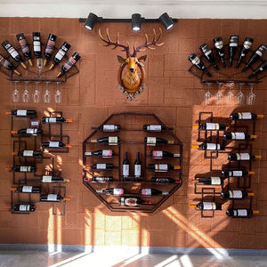 欧式展示架简约现代红酒架1米宽挂墙壁酒吧酒庄葡萄酒铁艺酒柜