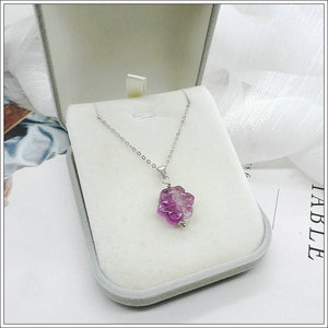 暖宫石~晶体好彩色萤石雪花吊坠925纯银项链女朋友圣诞礼物送闺蜜