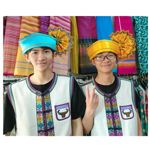 民族风泰国西双版纳傣族演出头饰 傣族帽 成人男帽