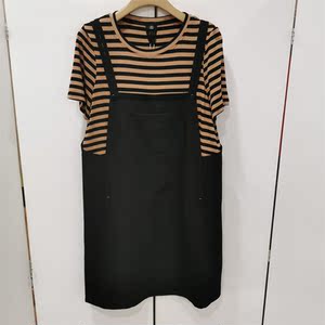 2022年夏装鑫慕芭莎/伊蕾珂m22b-070时尚韩版修身气质拼接连衣裙