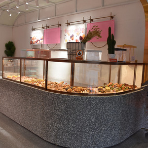 面包店收银台直角奶茶店吧台转角蛋糕店商用柜台实木烤漆小型前台