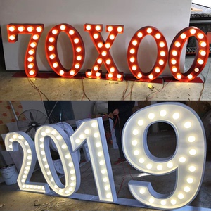 创意定制大灯泡发光字咖酒吧广告牌复古风格招牌制作 生锈灯泡字