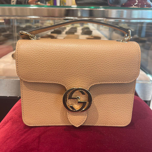 gucci古驰女包纯色翻盖荔枝纹单肩包链条包510304