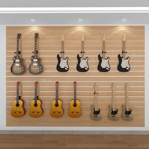 木质凹槽板展示架货架手机配件墙挂板吉他乐器文具店超市首饰品坑