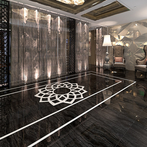 古木黑大理石瓷砖800x800客厅地砖酒店会所防滑地板砖洗手间墙砖