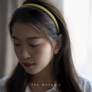 Manggis Vintage刘亦菲定制手工法式复古缎面发卡牛油果绿色发箍