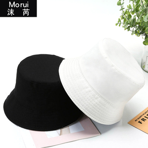 纯色无图案渔夫帽防晒户外百搭遮脸帽檐盆帽子男女海边沙滩旅游帽