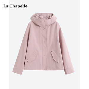 拉夏贝尔/La Chapelle女春装休闲连帽外套冲锋衣登山百搭夹克新款